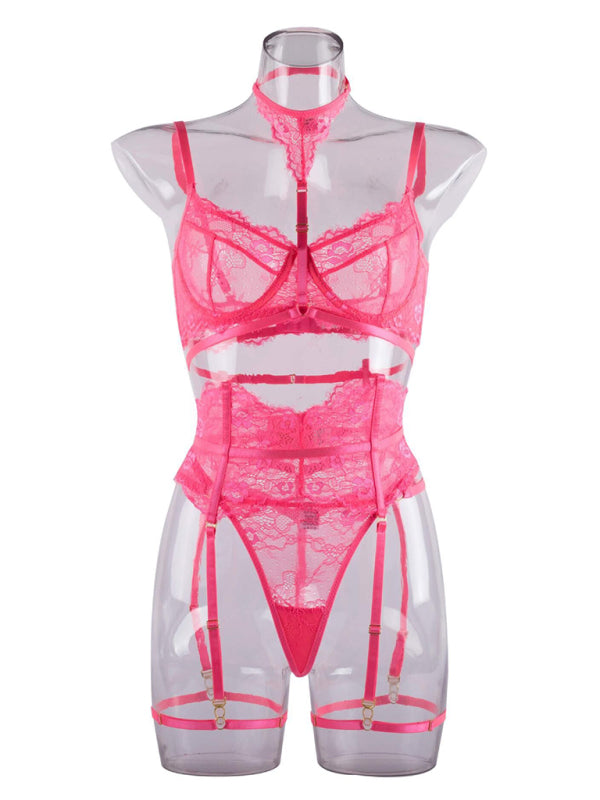 Sexy women's lace split underwear set