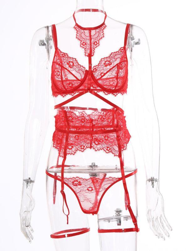 Sexy women's lace split underwear set