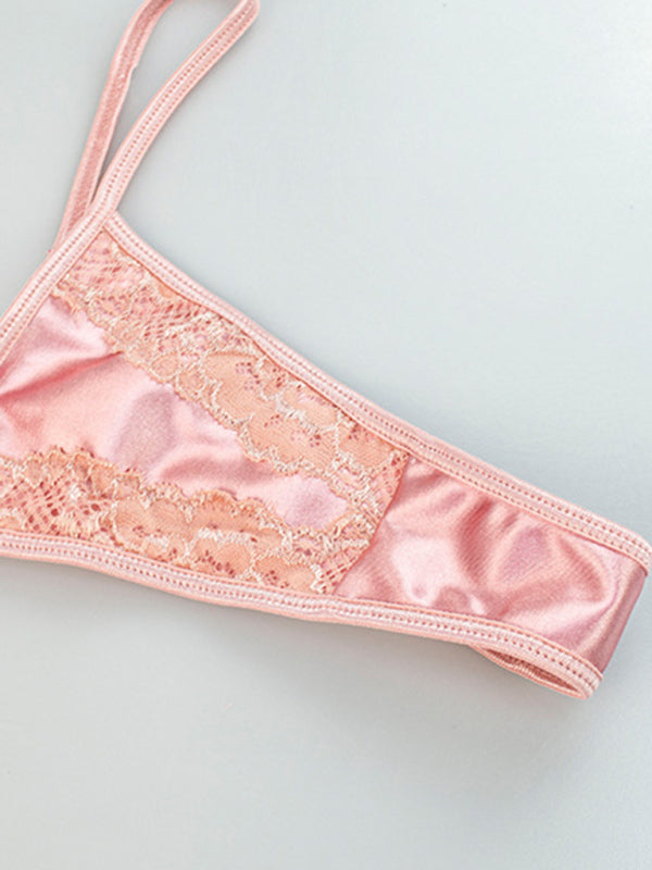 Sexy lingerie four-piece set, high-end sexy lingerie set, bra garter belt, thong