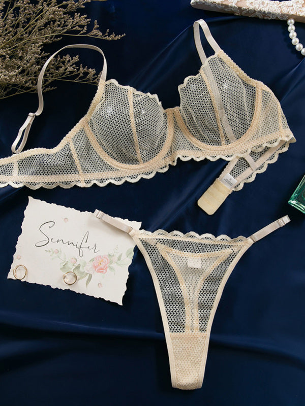 Sexy wave lace underwear set
