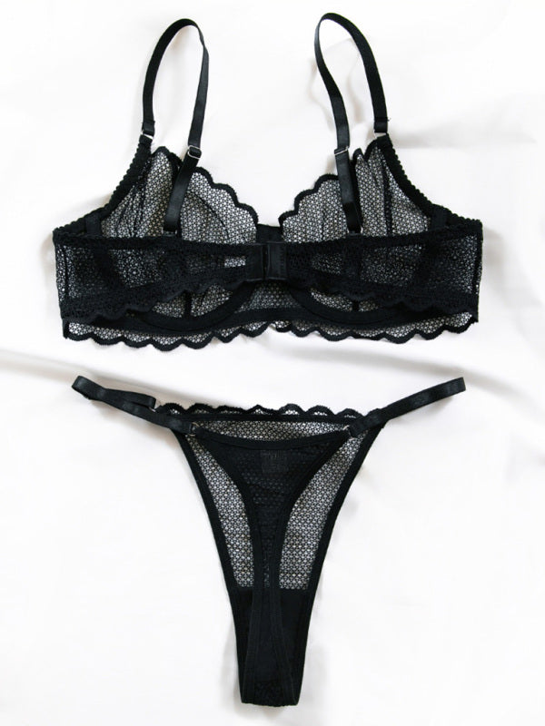 Sexy wave lace underwear set