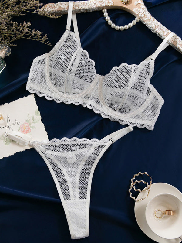 Sexy wave lace underwear set