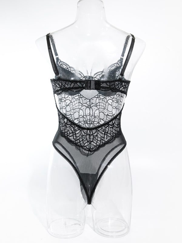Suspender Sexy Lace Hollow Body Shaping Bodysuit
