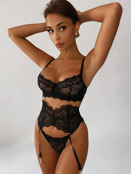 Sexy women's lace split underwear set