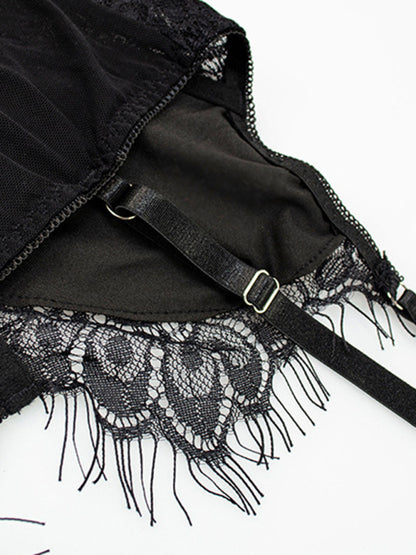 Sexy lingerie garter belt three-piece uniform set