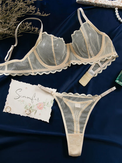 Sexy wave lace underwear set