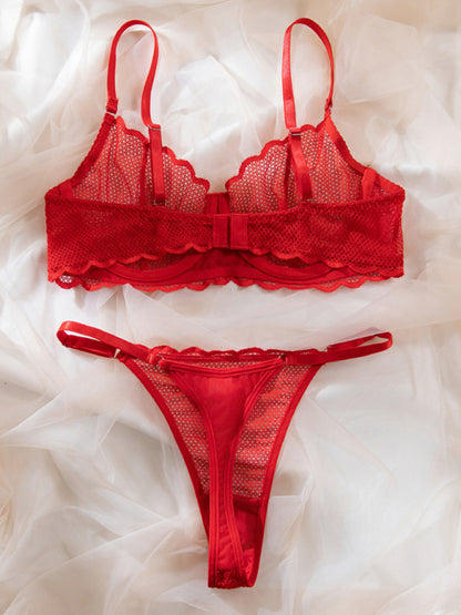 Sexy wave lace underwear set