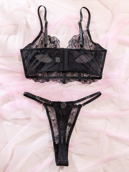 Sexy See-Through Erotic Lingerie Lace Bra Set